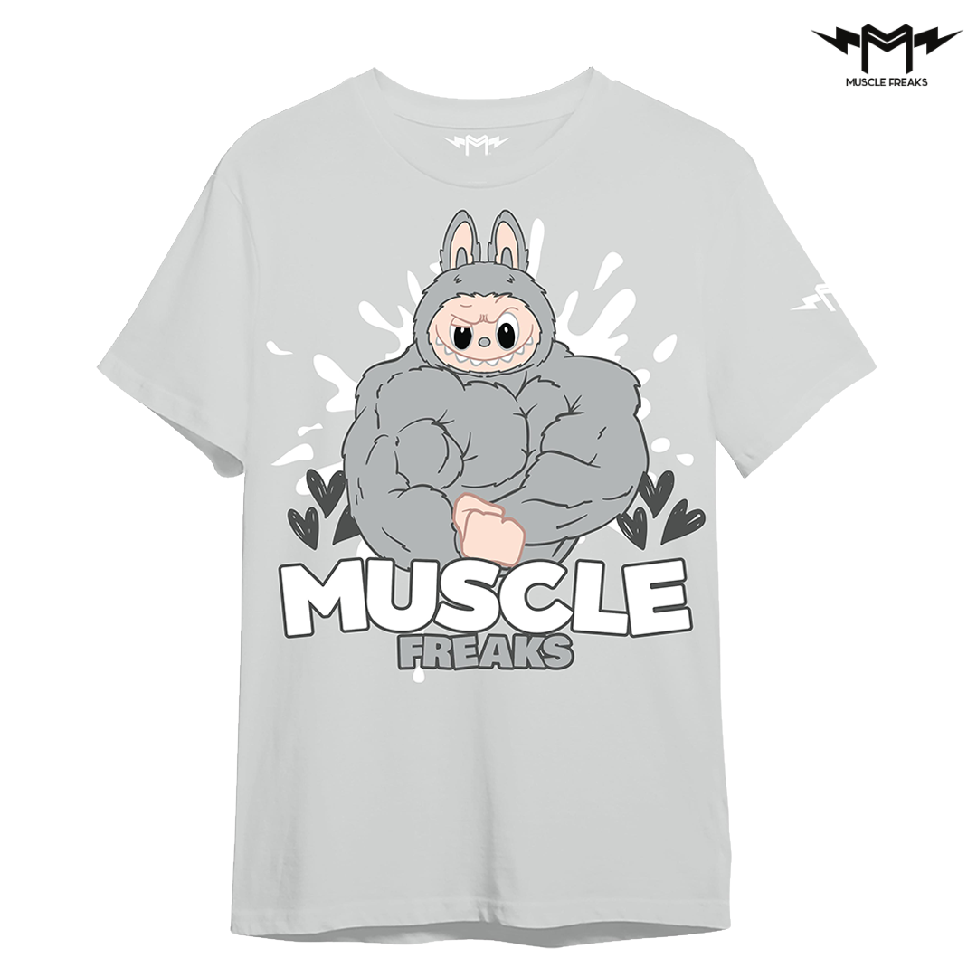 PLAYERA MUSCLE FREAKS LABUBU MONSTER GREY