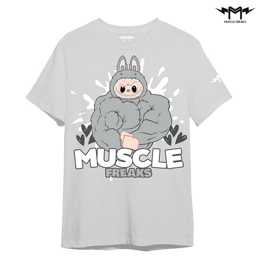 PLAYERA MUSCLE FREAKS LABUBU MONSTER GREY