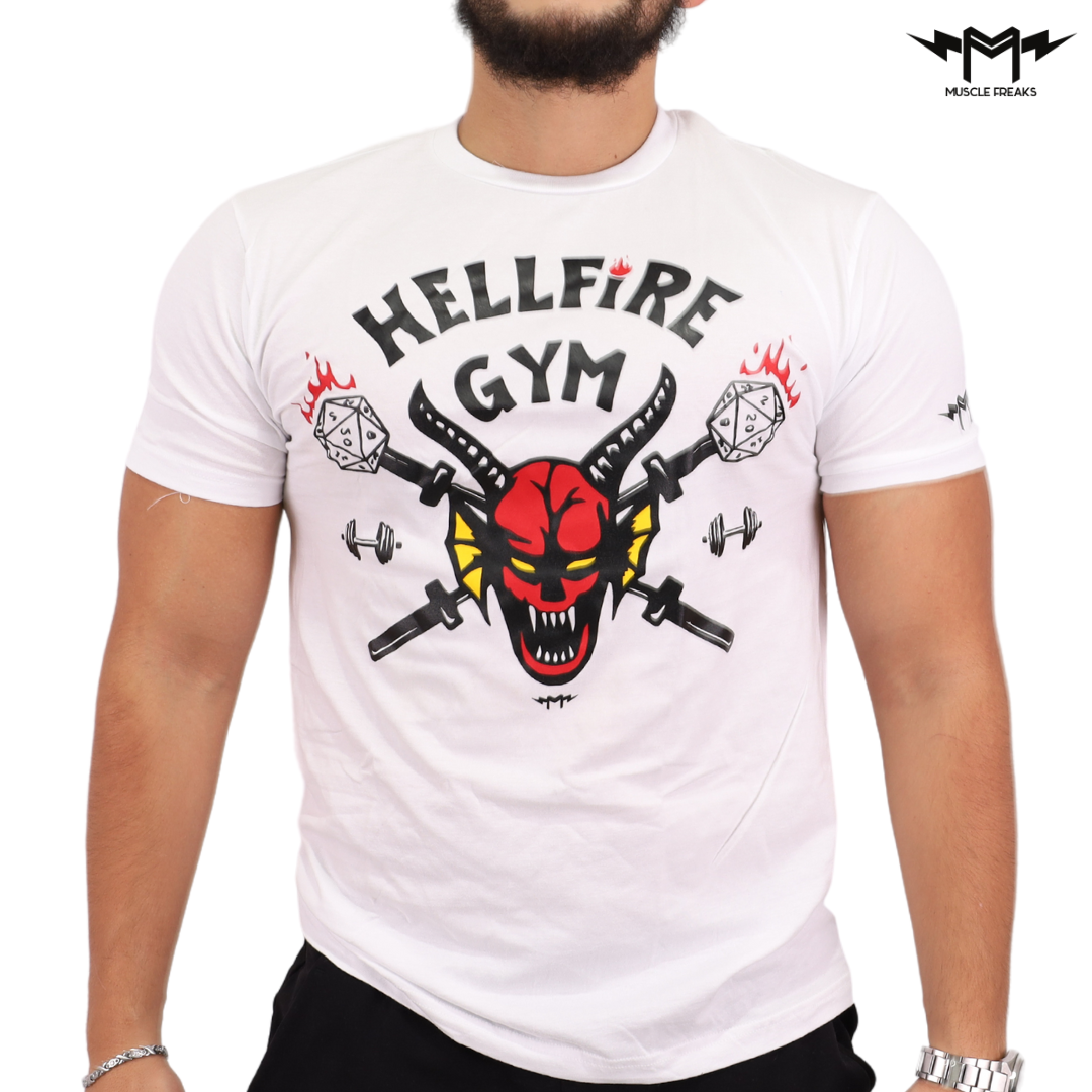 PLAYERA MUSCLE FREAKS HELL FIRE GYM