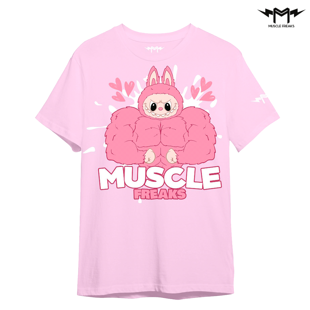 PLAYERA MUSCLE FREAKS LABUBU MONSTER PINK