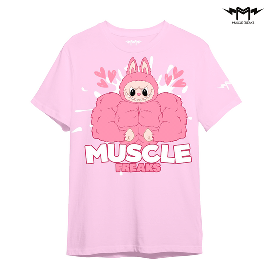 PLAYERA MUSCLE FREAKS LABUBU MONSTER PINK