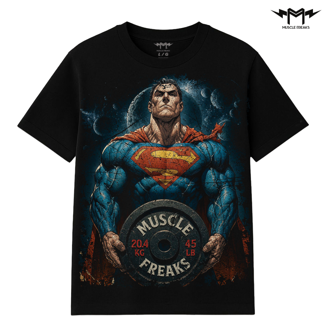 PLAYERA MUSCLE FREAKS SUPER MAN 45 LBS