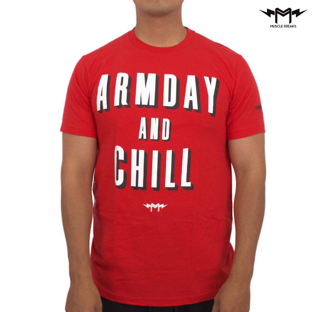 PLAYERA MUSCLE FREAKS ARMDAY AND CHILL