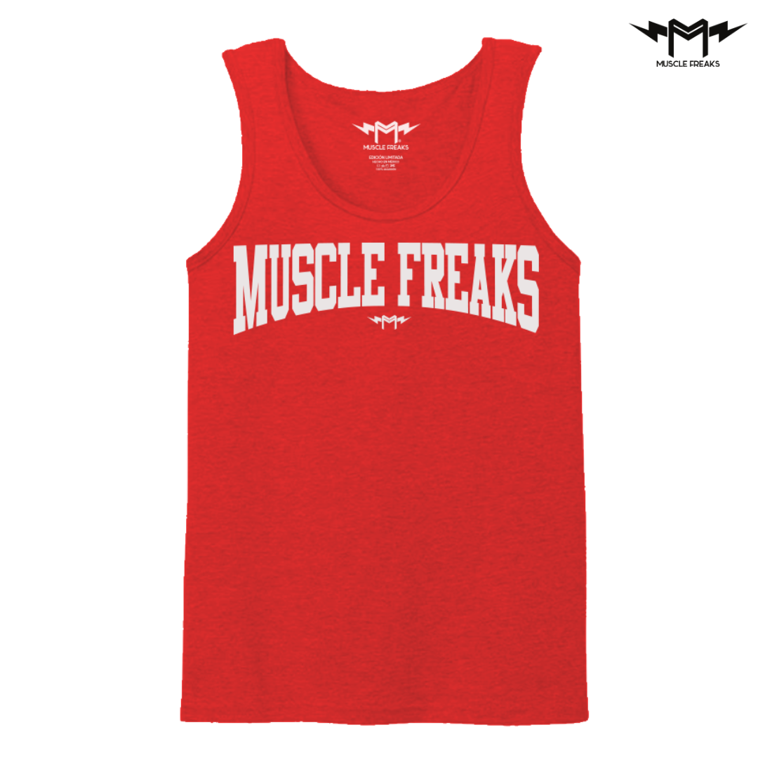 PLAYERA DE TIRANTES MUSCLE FREAKS ROJA