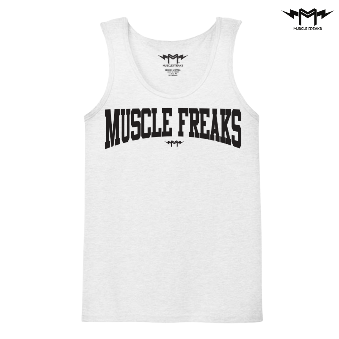 PLAYERA DE TIRANTES MUSCLE FREAKS BLANCA