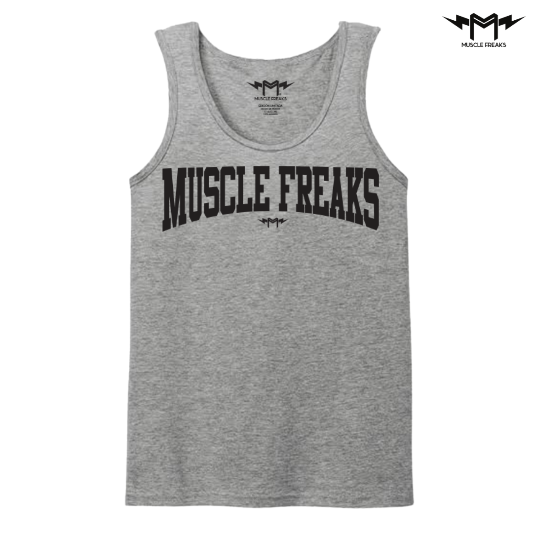PLAYERA DE TIRANTES MUSCLE FREAKS GRIS
