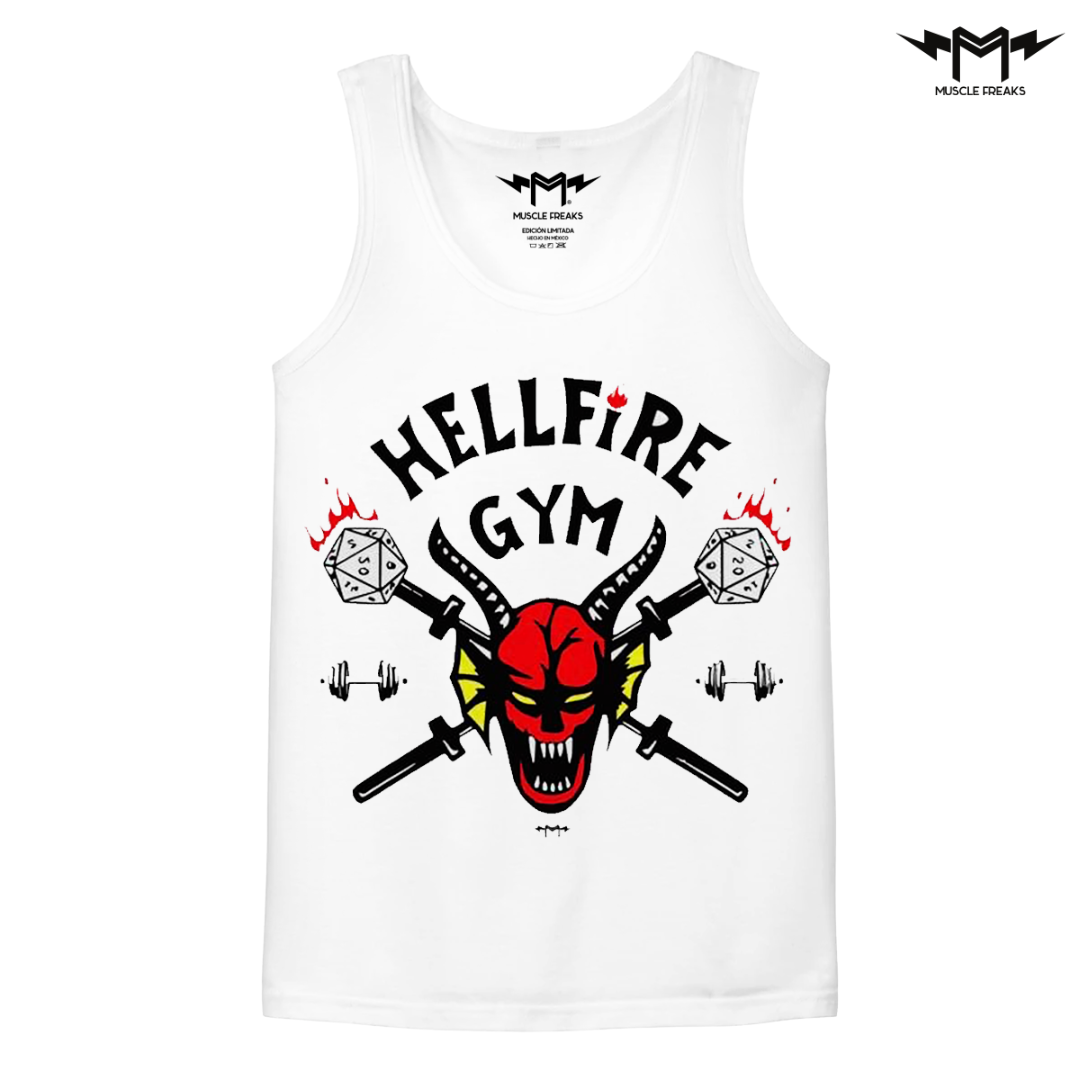 PLAYERA DE TIRANTES MUSCLE FREAKS HELLFIRE GYM
